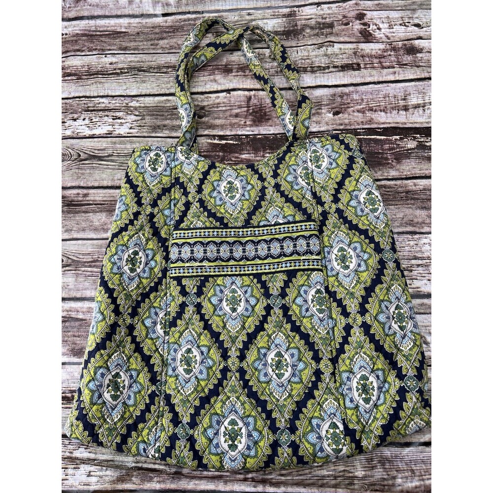 Vera Bradley Bucket Bag Tote Handbag Cambridge Print Magnetic Closure (Retired)